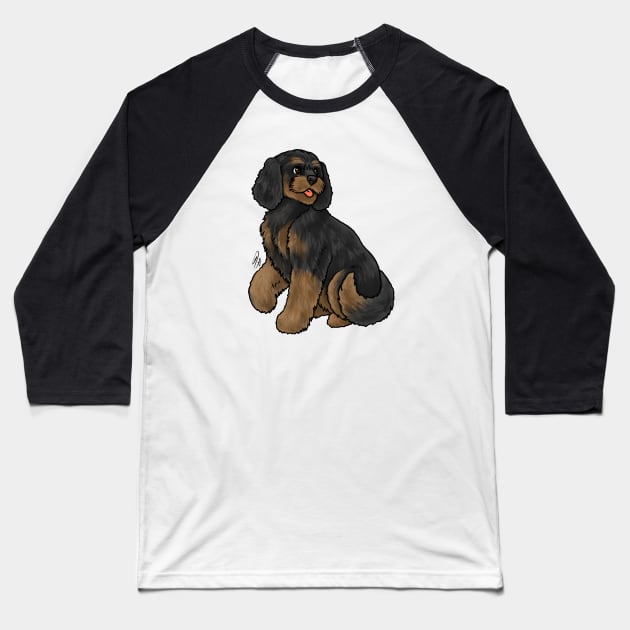 Dog - Cockapoo -  Black and Tan Baseball T-Shirt by Jen's Dogs Custom Gifts and Designs